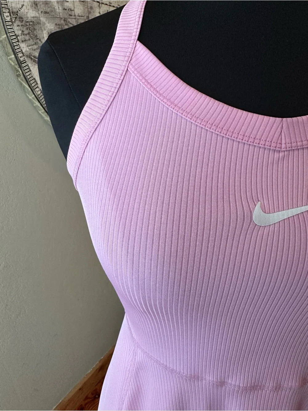 Nike Women's Pink Ribbed Tennis Dress